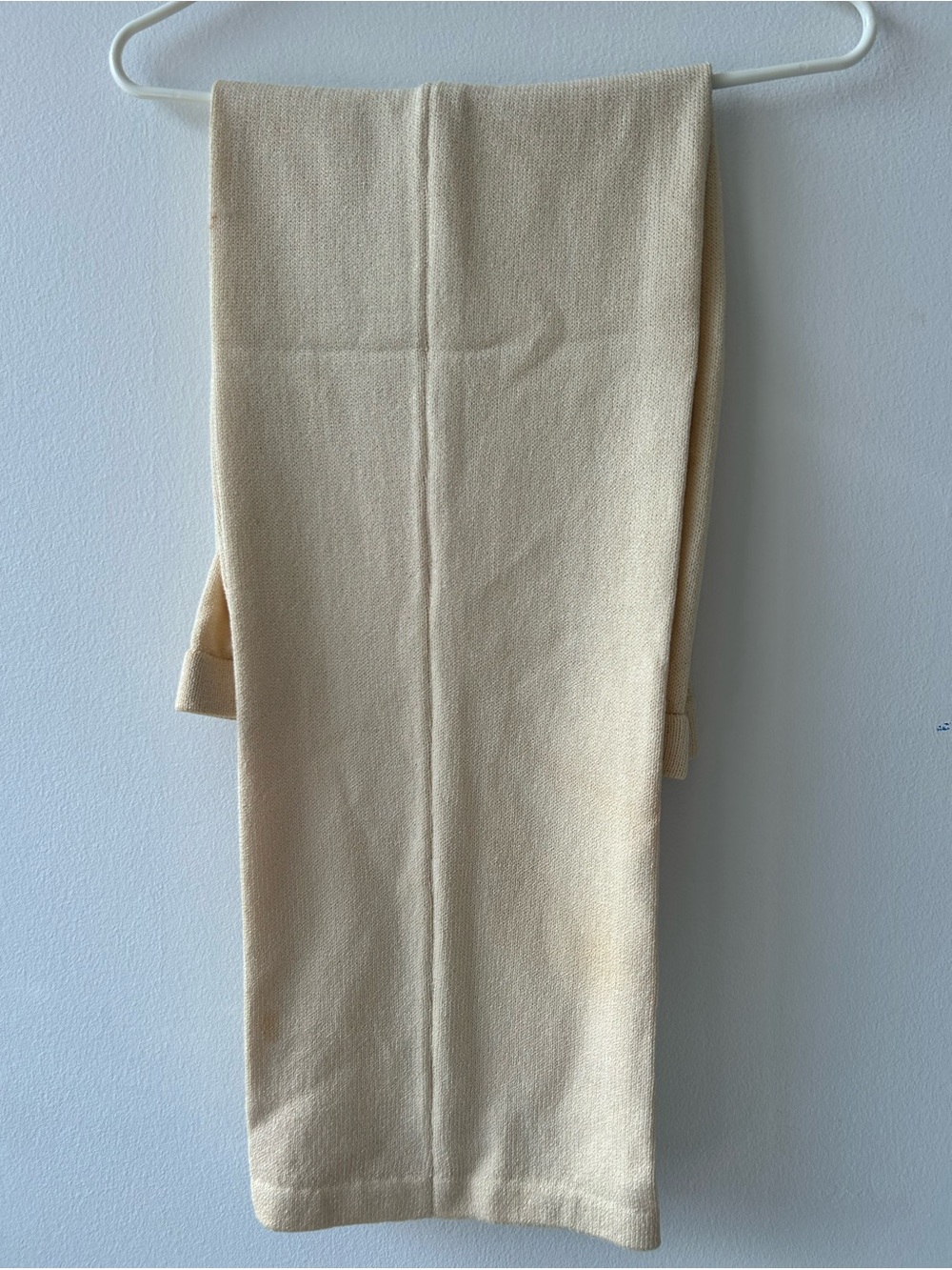 St. John Cream Knit Straight-Leg Pants - Picture 2 of 5